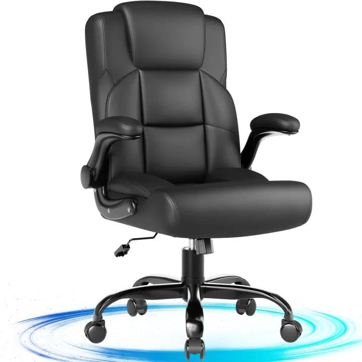 Bosmiller Ergonomischer Bürostuhl 150KG Verstellbare Schreibtischstuhl PU Leder Office Chair für Bür