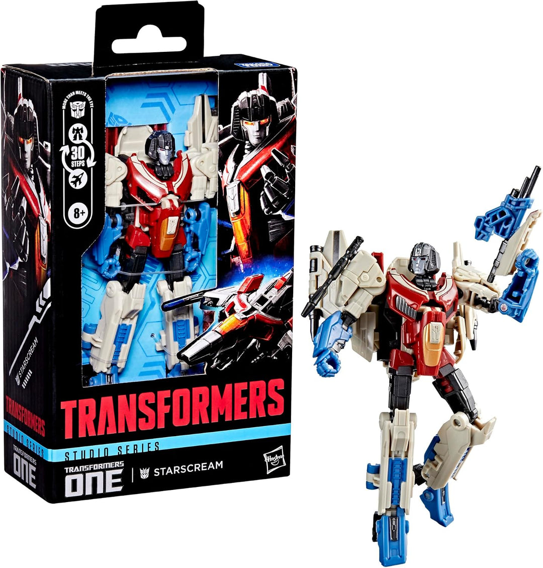 Transformers Studio Series Deluxe-Klasse Starscream Action-Figur One | 11,4 cm, konvertiert in Cyber