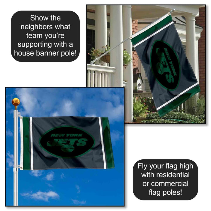 New York Jets Blackout Sideline Flagge für drinnen und draussen, 90 x 150 cm