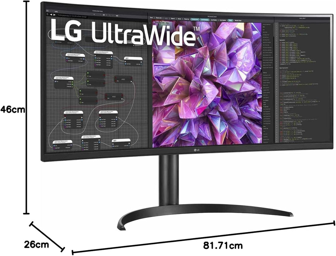 LG Curved Monitor 34WQ75C-B 34 ". IPS. QHD. 3440 x 1440. 21:9. 5 ms. 300 cd/m². Black. 60 Hz. HDMI p