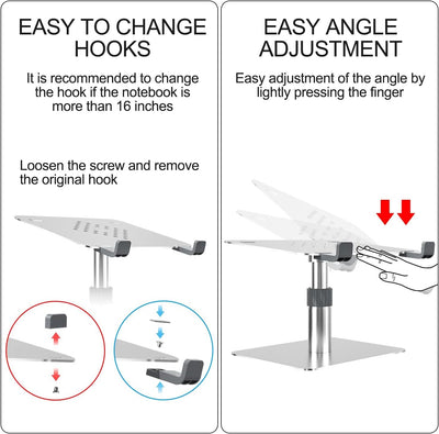 Rseuphiee Laptop ständer Höhe/Winkel einstellbar Aluminum, Computer Stand erhöhung 360°drehbarer, Ko