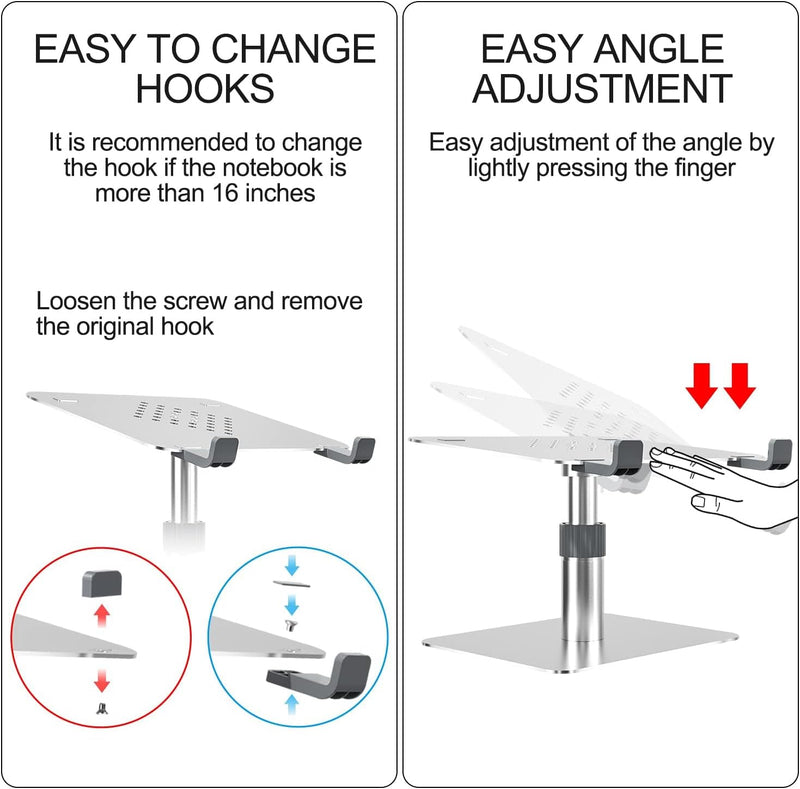 Rseuphiee Laptop ständer Höhe/Winkel einstellbar Aluminum, Computer Stand erhöhung 360°drehbarer, Ko