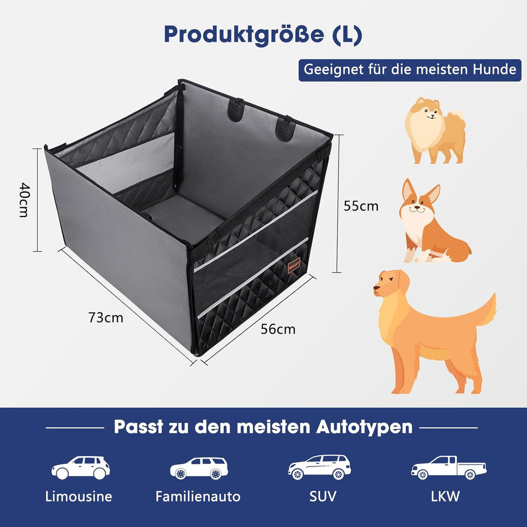 MIXJOY Hunde Autositz Extra Stabiler, Hundesitz Auto Wasserdichter Rutschfester Hundeautositz Hundes