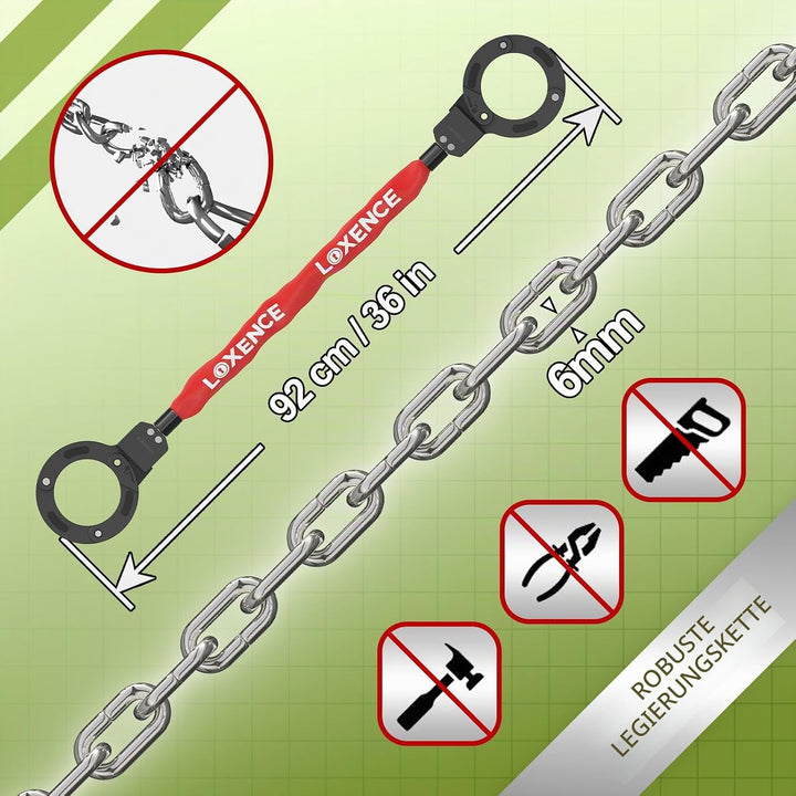 E Scooter Schloss, Handschellenschloss mit Kordelzugbeutel, Hohe Sicherheit Fahrradschloss, Scooter