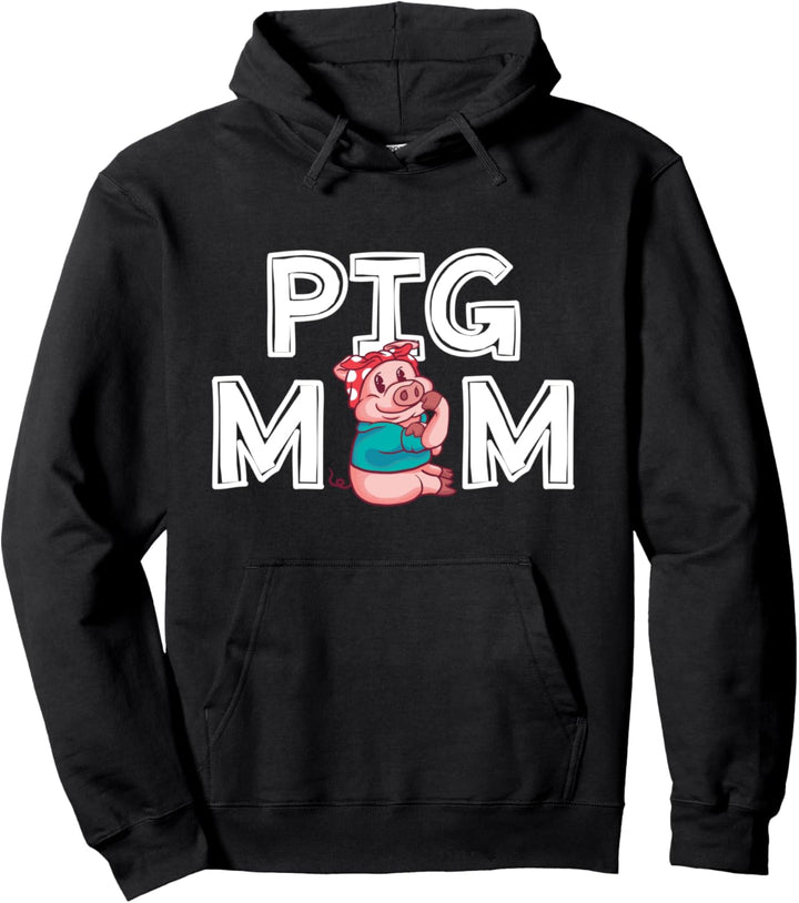 Damen Pig Mom Mama Mutter Muttertags Geschenk Schweine Pullover Hoodie