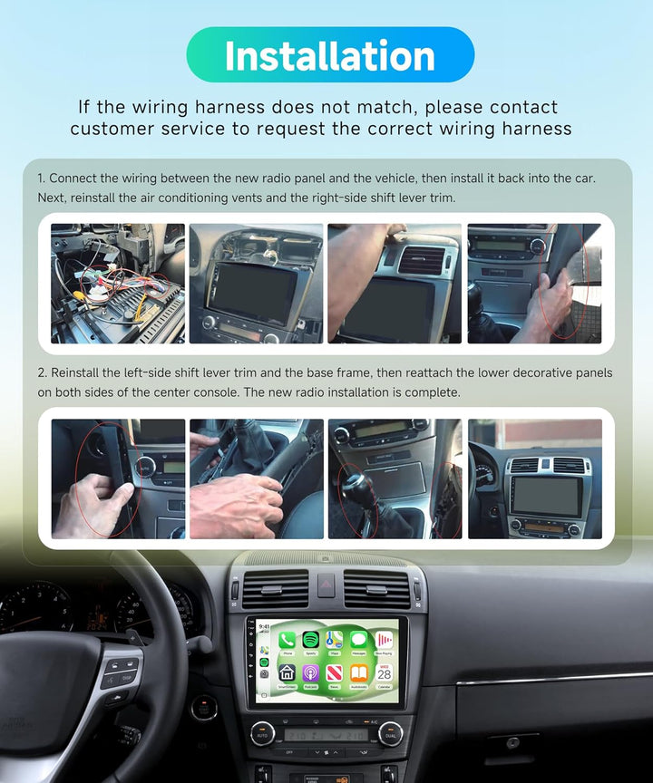 Rimoody 8 Core 6G+128G Android Autoradio für Toyota Avensis T27 2008-2015 Wireless Carplay Android A