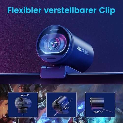 EMEET C960 1080P Webcam & S600 4K Webcam - PDAF Autofokus mit Datenschutzabdeckung für sichere Video