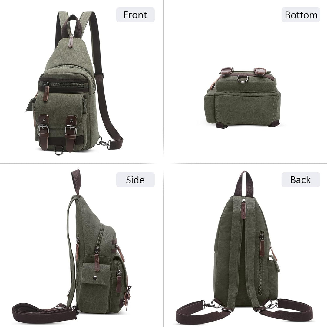 VARLIVOO Herren Sling Bag Retro Crossbody Bag Klein Umhängetaschen Schultertasche Outdoor Sportarten