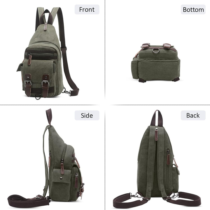VARLIVOO Herren Sling Bag Retro Crossbody Bag Klein Umhängetaschen Schultertasche Outdoor Sportarten