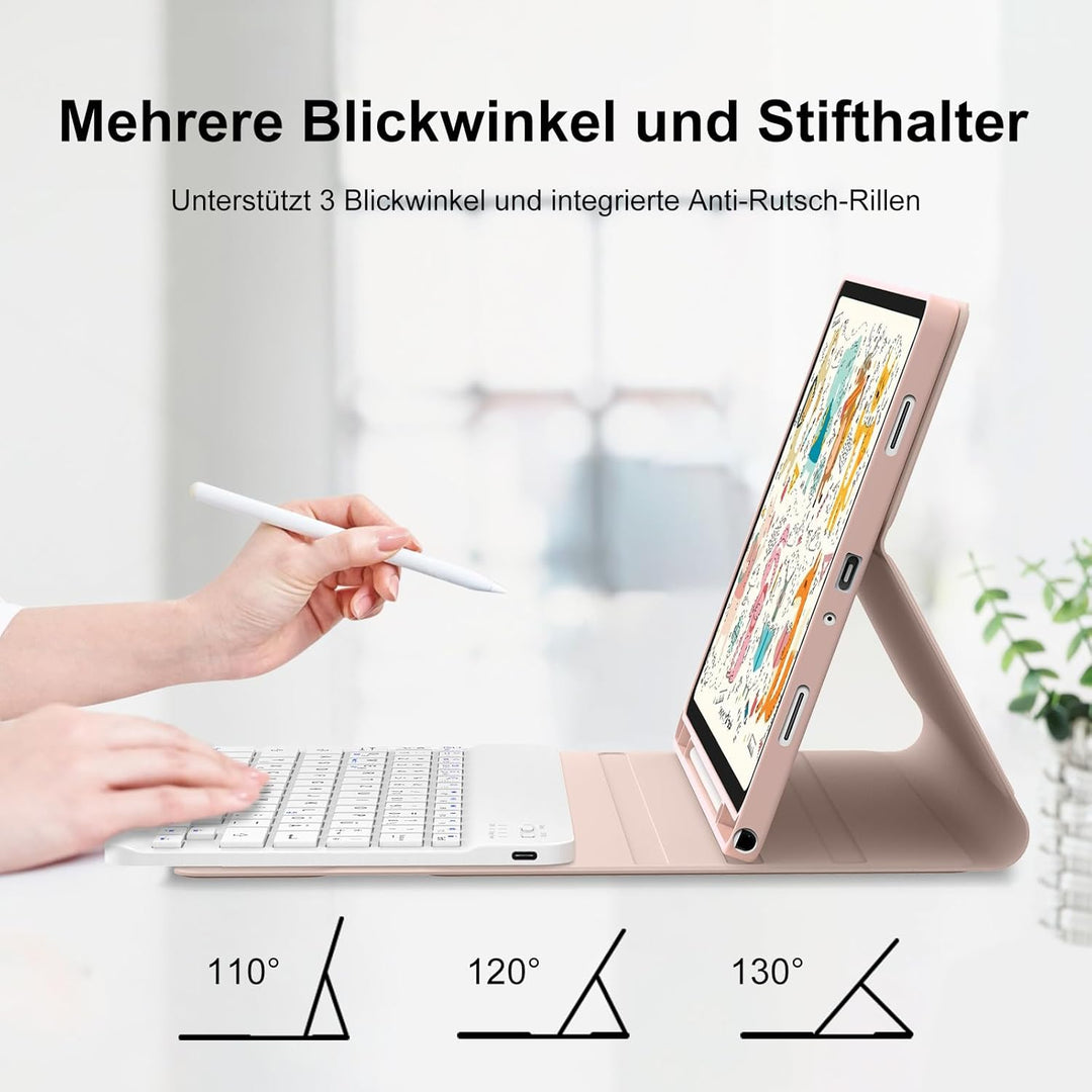 IVEOPPE Tastatur Hülle für Samsung Galaxy Tab ?11 Plus 11 Zoll 2025, [QWERTZ Deutsches], Bluetooth A