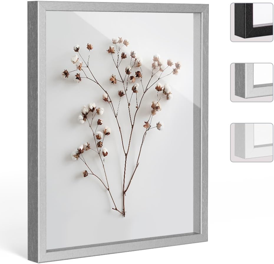 Bildershop-24 Objektrahmen FrameBox VARIO36 Mattsilber 100x100cm zum Einrahmen von Trikots, Blumen,