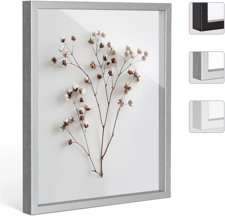 Bildershop-24 Objektrahmen FrameBox VARIO36 Mattsilber 100x100cm zum Einrahmen von Trikots, Blumen,