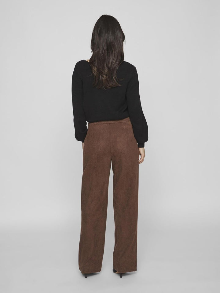 Vila Damen Visudas Rw Wide Pants-Noos Stoffhose, Shaved Chocolate
