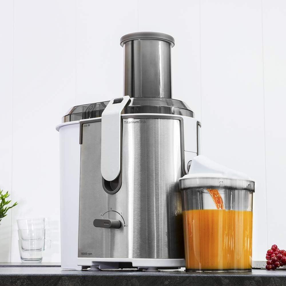 Cecotec Orbital Entsafter StrongTitanium 19000 XXL für Obst und Gemüse. 19000 U/min, 1300 W, XXL-Ein