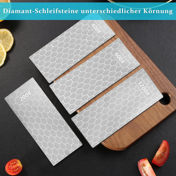 Diamant Schleifstein, 5 Stück Diamantschleifplatten, Körnung 400/600/800/1000/2000 Diamant Schleifst