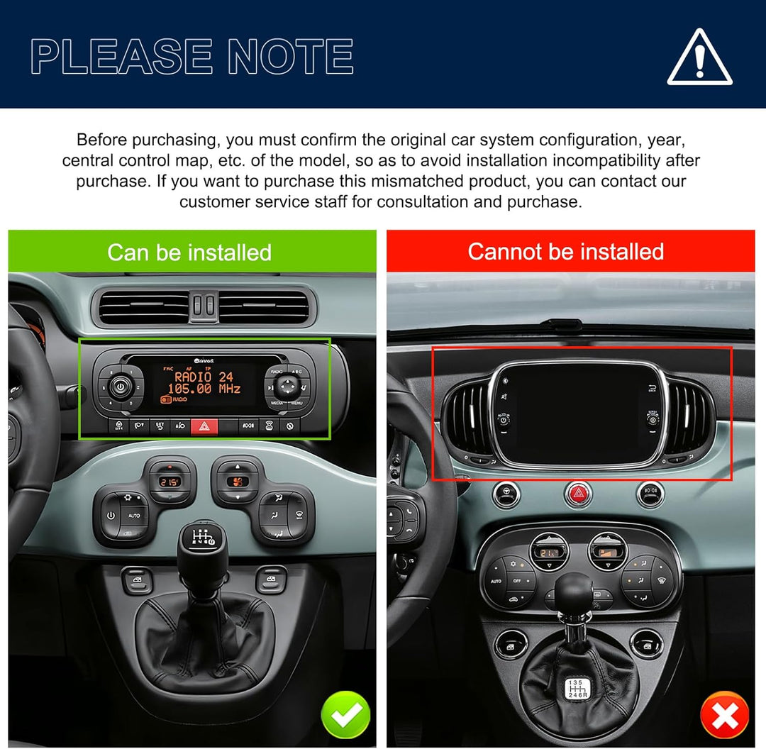 2G+64G Rimoody Android Autoradio für FIAT Panda 2013-2020 7 Zoll Touchscreen Stereo Auto mit Wireles