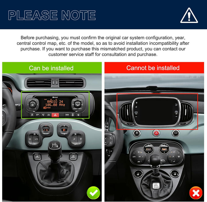 2G+64G Rimoody Android Autoradio für FIAT Panda 2013-2020 7 Zoll Touchscreen Stereo Auto mit Wireles
