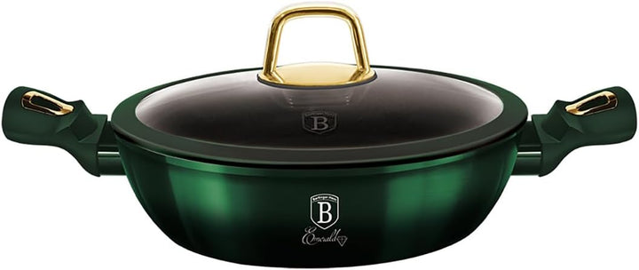 BerlingerHaus Emerald Collection Shallow Pfanne mit Deckel, 28 cm, BH/6060 emerald Edelstahl 18/8, G
