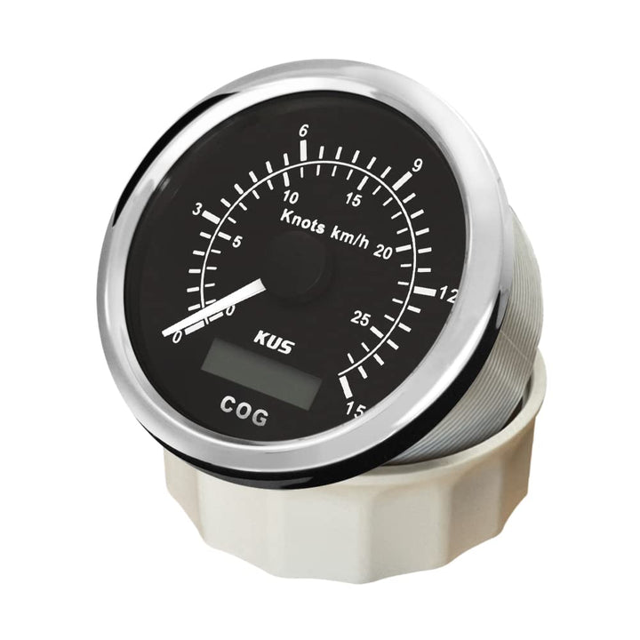 KUS Universal-GPS-Tacho, 15 Knoten, 28 km/h, Geschwindigkeitsmesser, für Boote, Yachten, 85 mm, mit
