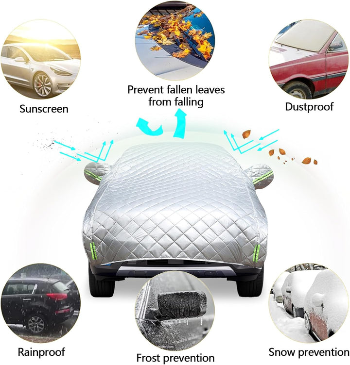 Autoabdeckung, 520x240cm Halbgaragenabdeckung Hagelschutz Auto Hageldecke für Autos Frontscheibenabd