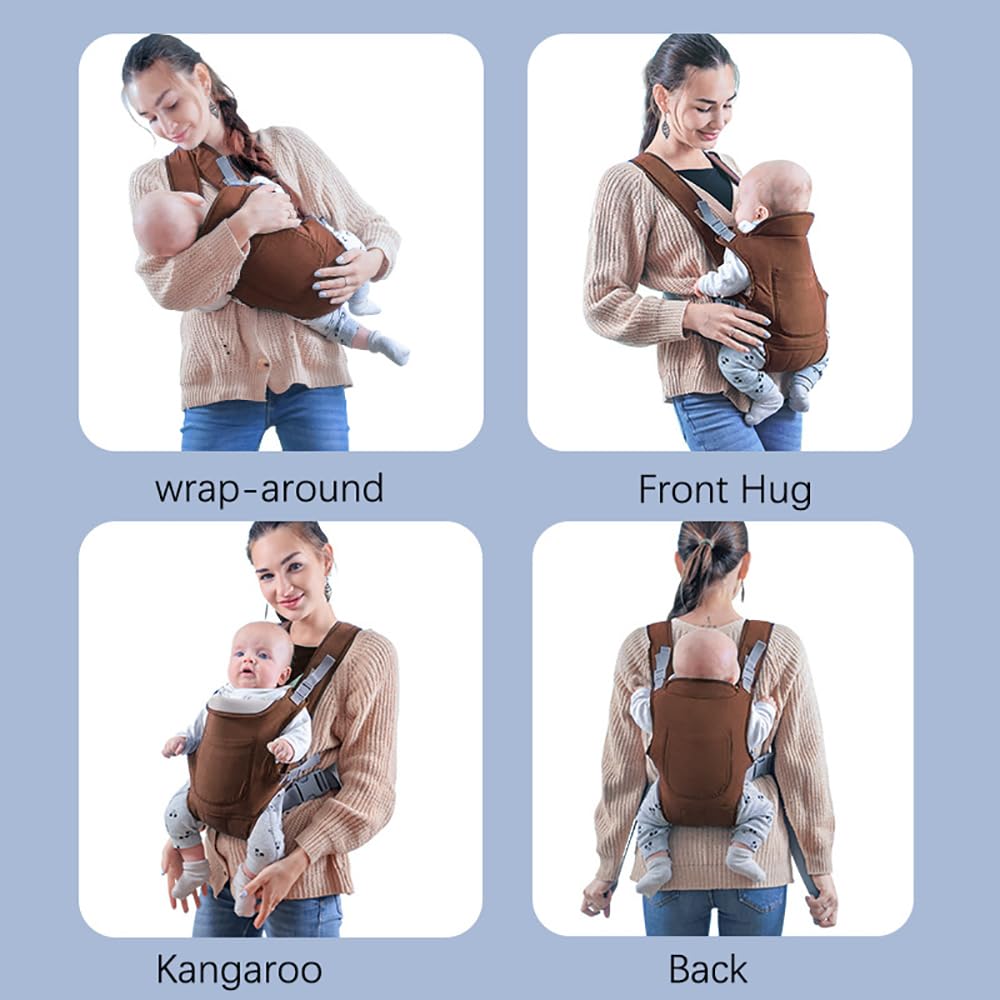 babytrage Neugeborene Ab Geburt, Tragetuch Baby Neugeboren, 4-in-1 Babytrage mit 4 Tragepositionen,
