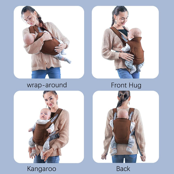 babytrage Neugeborene Ab Geburt, Tragetuch Baby Neugeboren, 4-in-1 Babytrage mit 4 Tragepositionen,