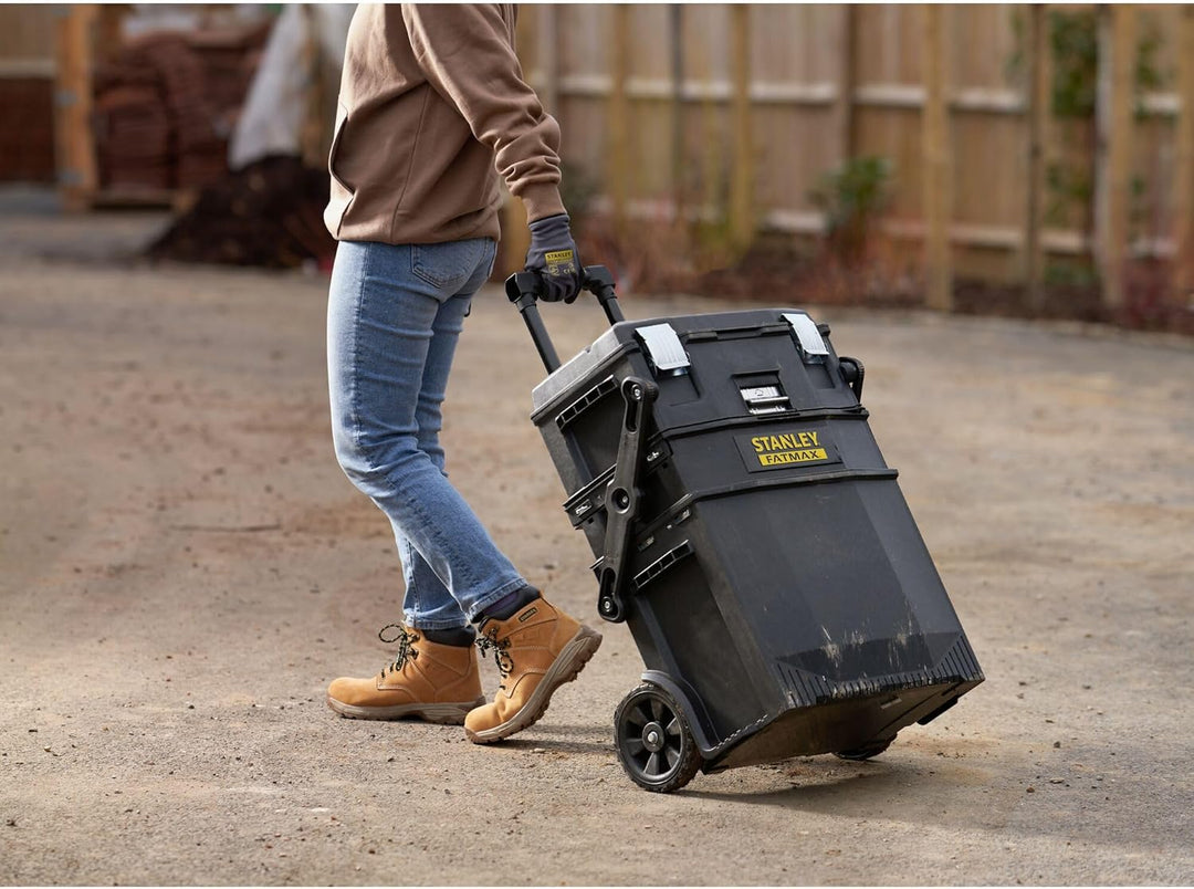 Stanley FatMax Mobile Arbeitsstation (54,9 x 73,3 x 41,3 cm, Schwerlasträder, automatische Sicherhei