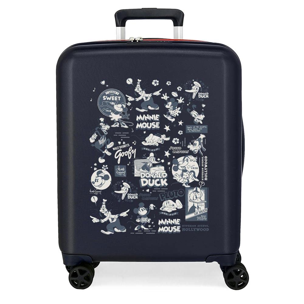 Disney 100 Special Shine Mickey Comic Blue Kabinenkoffer 40x55x20 cm Starres ABS Integriertes TSA-Sc