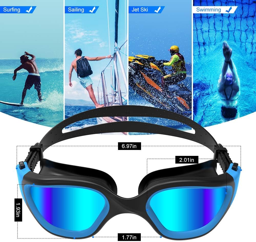 ZIONOR Polarisiert/Nein Polarisiert Schwimmbrille für Herren und Damen [UPGRADE], G1 Schwimmbrille U