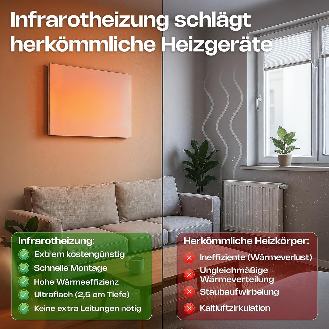 VASNER Citara M RX Funk Infrarotheizung - Infrarot Heizpaneel 300-1100 Watt - Infrarot Wandheizung E