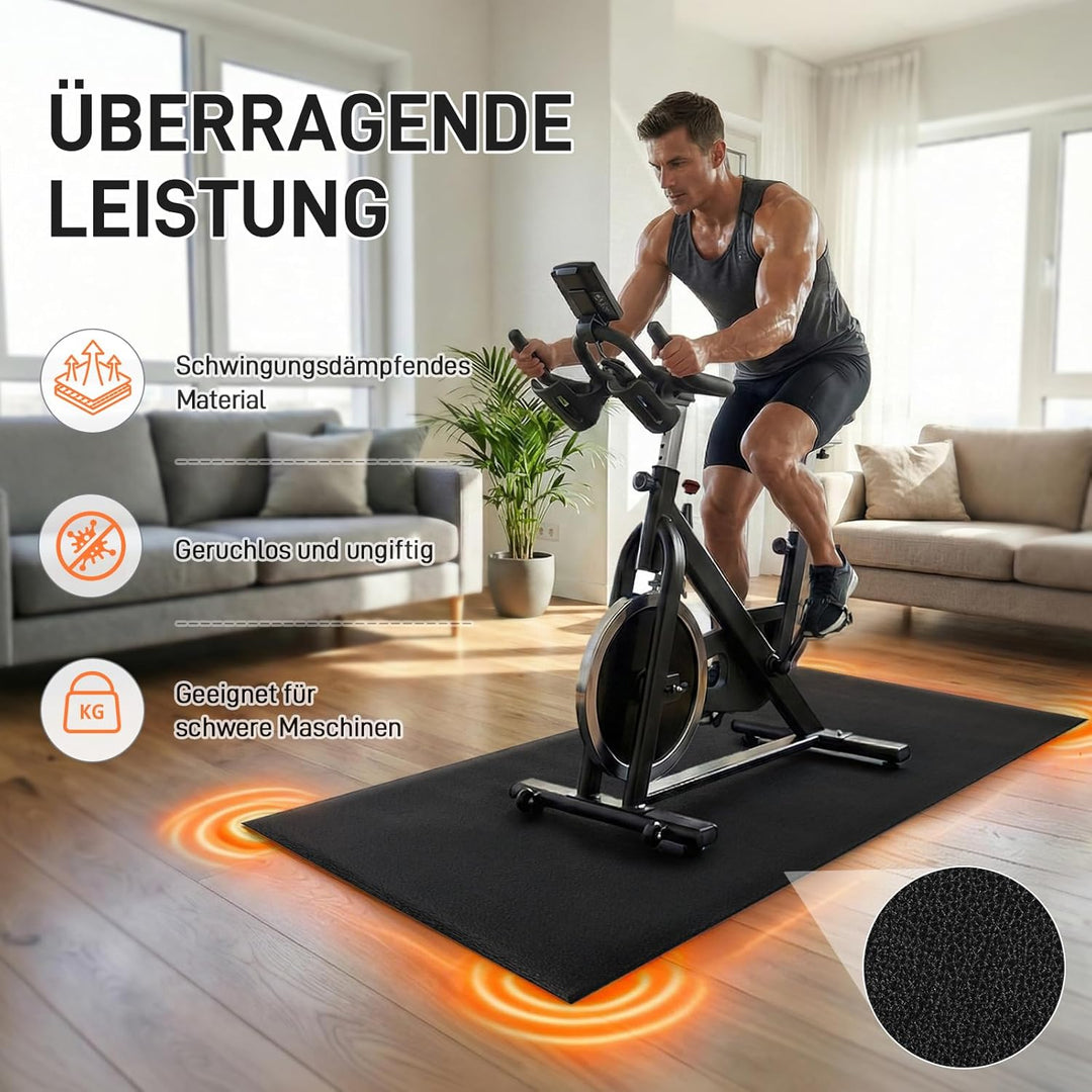 LEADZM Bodenschutzmatte für Fitnessgeräte – 6 mm dicke, Multifunktionale Trainingsmatte, Rutschfest,