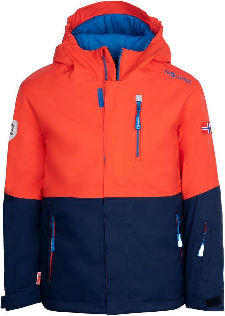 Trollkids Hallingdal Mädchen Skijacke 92 Orange/Marineblau, 92 Orange/Marineblau