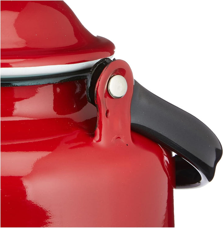 Ibili Wasserkocher Roja 1 l aus emailliertem Stahl in rot, 10 x 10 x 20 cm