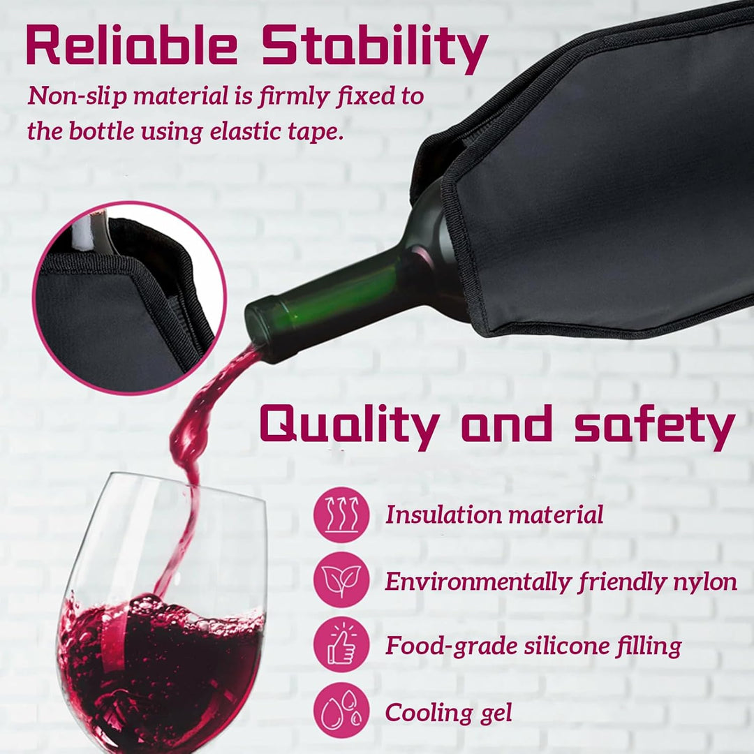 Weinkühler Manschette, 2 Stück Kühlmanschette Wein, Flaschenkühler, Champagner Kühler, Flaschenkühle