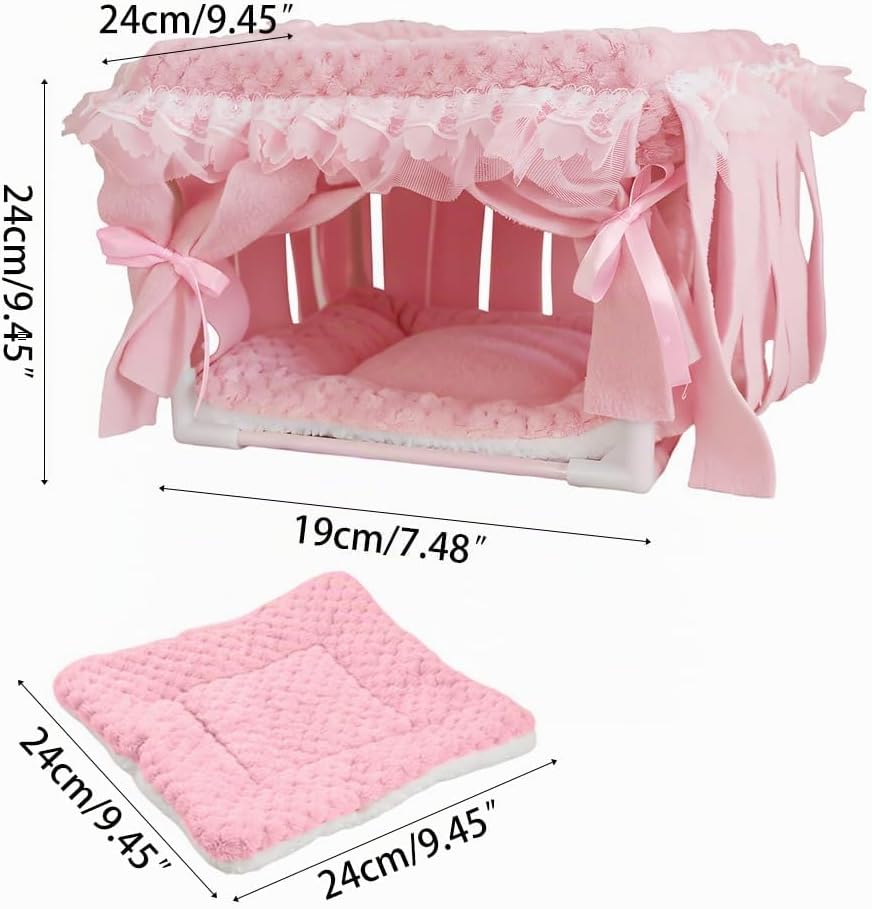 DONGKER Meerschweinchen Bett, Kuschelig Meerschweinchenversteck, 24x24x19 cm, Gemütliches Kleintierb