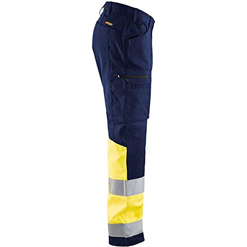 Blaklader 15511811 Hochsichtige Hose mit Stretch, Marineblau/Gelb, grootte C62, C62