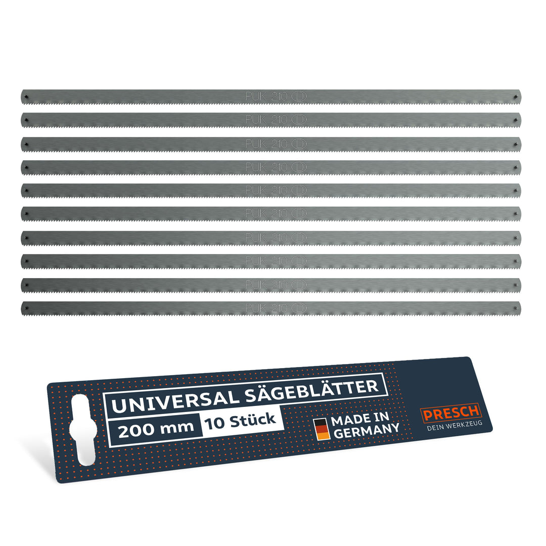 Presch Universal Sägeblätter 200mm - 10 Stk. für dauerhafte Leistung - Ideal für unterschiedlichste