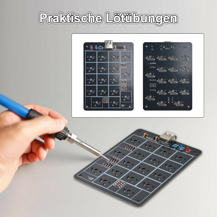Löt Bausatz, DIY Numpad Keypad USB-Nummerntastenfeld & Pfeiltasten Mini-Mechanische Tastatur, 18 Tas