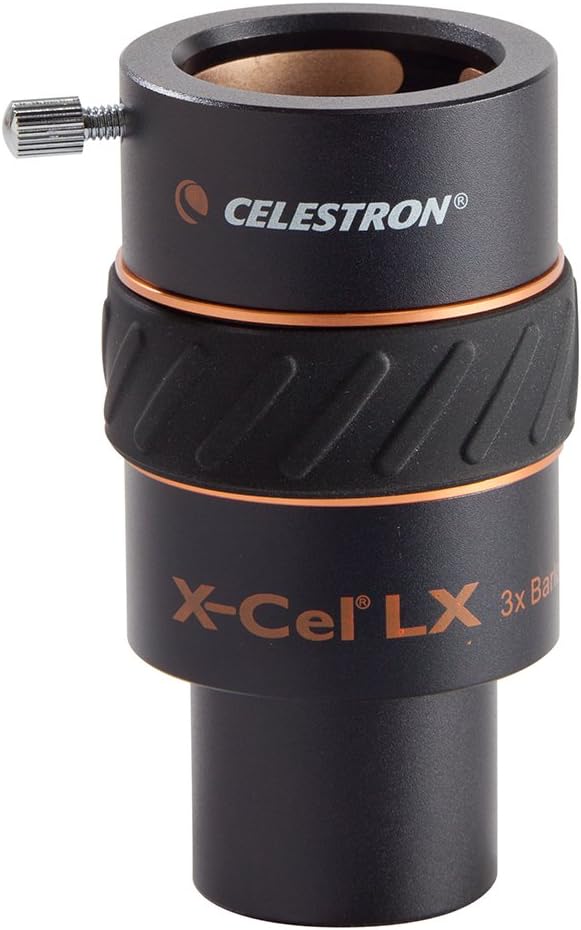 Celestron 93428 1,25'' X-Cel LX 3X Barlowlinse – Schwarz & 94119-A 1,25'' Mondfilter X-Cel LX 3x Bar