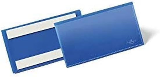 Durable Selbstklebende Etikettentasche, für Etiketten 100 x 38 mm, Packung à 50 Stück, dunkelblau, 1