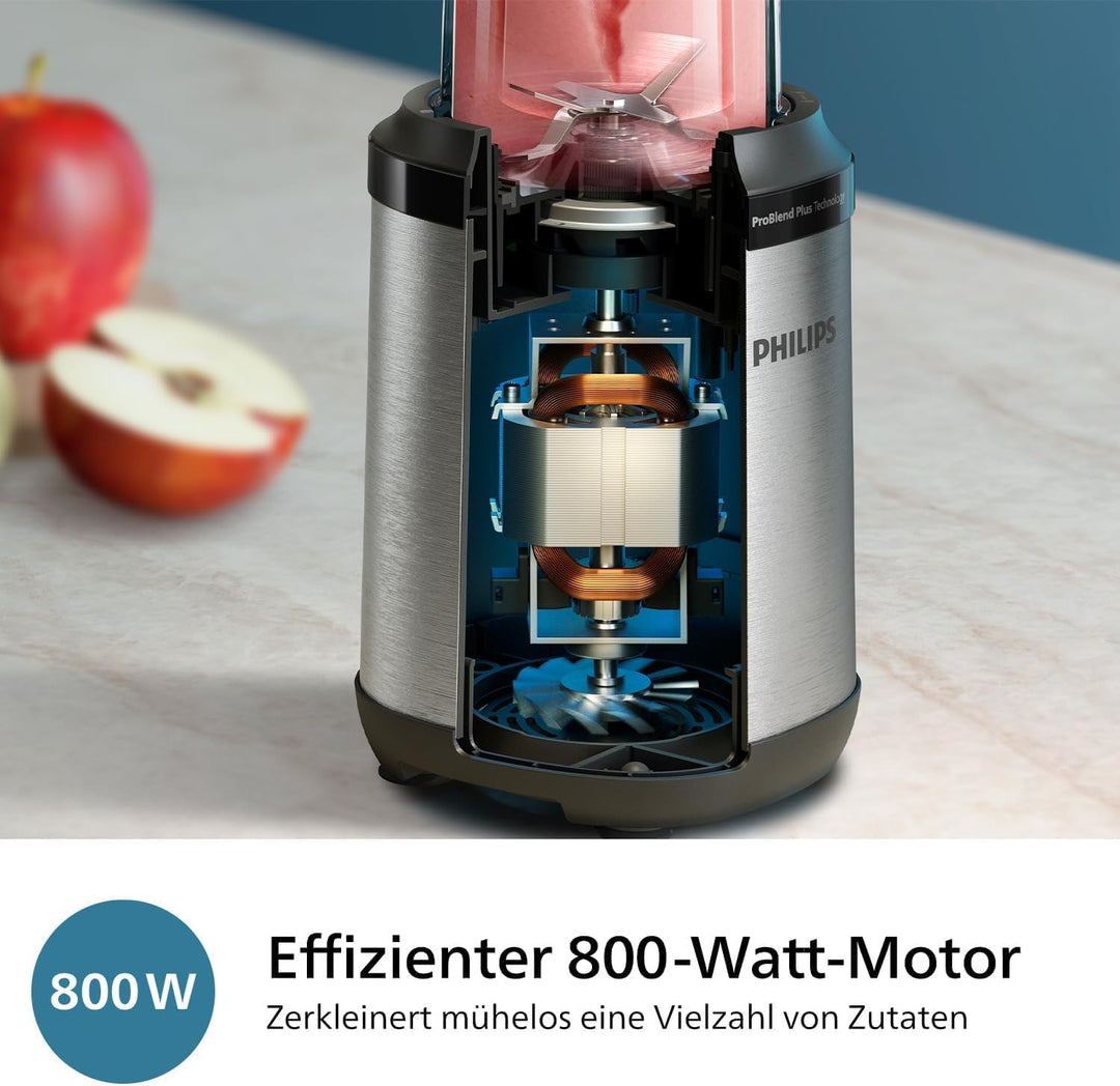 Philips 5000 Series Standmixer - Mini Smoothie Maker, Abnehmbare Klingen, 700ml Becher, ProBlend Plu