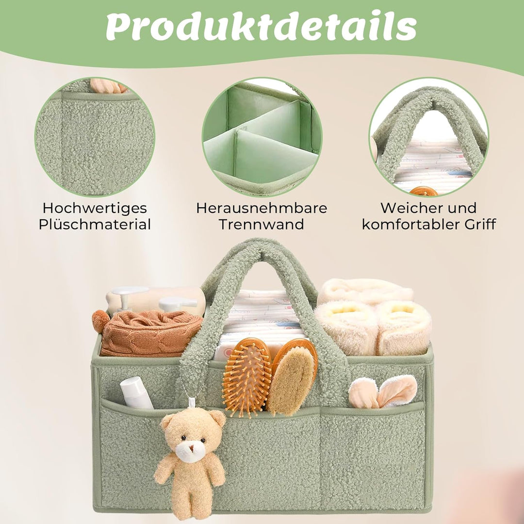 Wickeltasche Organizer, Wickel Organizer Unterwegs, Tragbarer Wickelkorb mit Herausnehmbaren Fächern