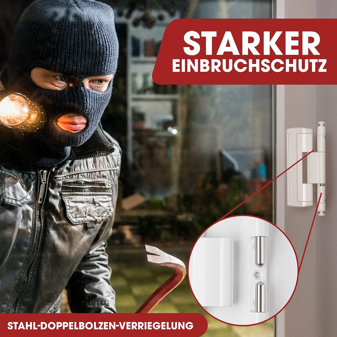 CAL Doublex H – Scharnierseitensicherung Fenstersicherung (weiss) Bandsicherung Türsicherung Aushebe