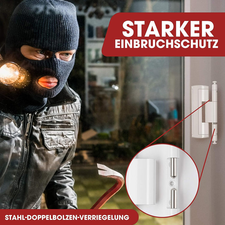 CAL Doublex H – Scharnierseitensicherung Fenstersicherung (weiss) Bandsicherung Türsicherung Aushebe