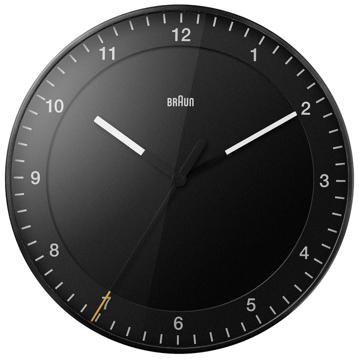 Braun klassisch grosse analoge Wanduhr mit leisem Uhrwerk, Einfach zu lesendes Zifferblatt, 30cm Dur