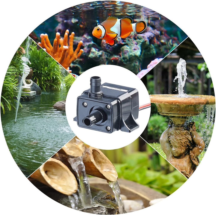 Royal Gardineer Brunnenpumpe: 2er-Set Mini-Wasserpumpen mit 240 l/h Kapazität,Förderhöhe bis 3m,12V