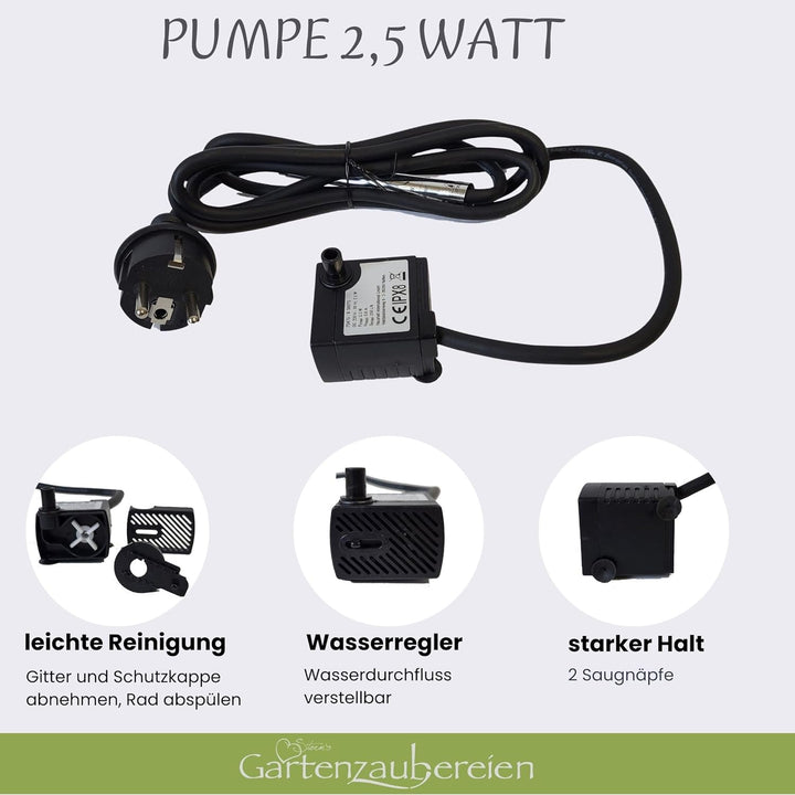 Wasserspeier Frosch grün mit Pumpe