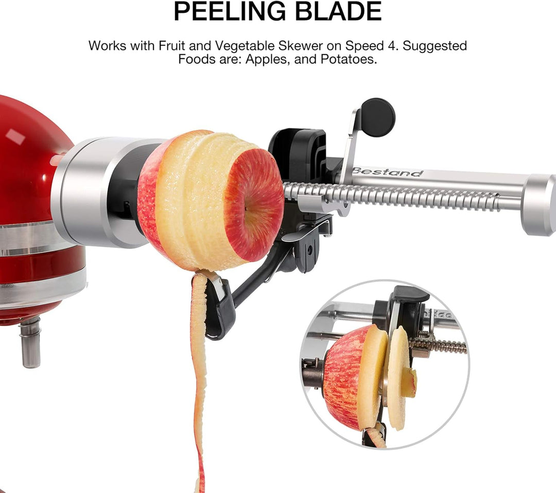 Bestand Spiralschneider-Aufsatz (5 Klingen) kompatibel mit KitchenAid Standmixer, kommt mit Schäler,