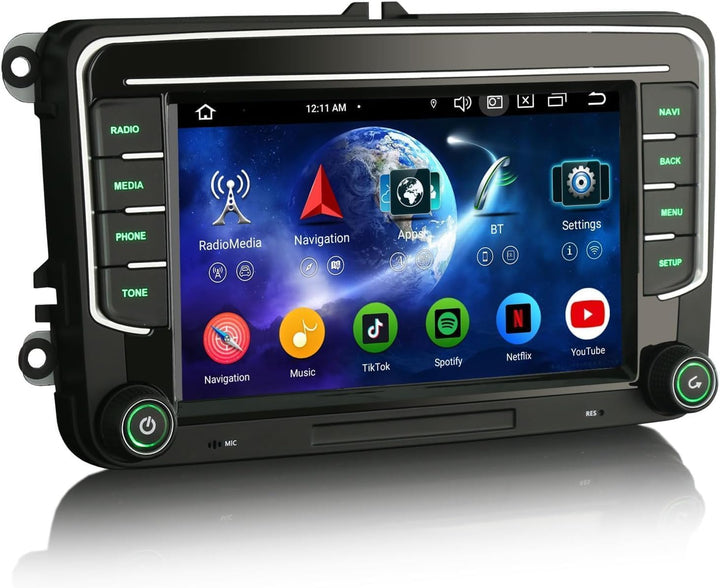Erisin Android 14 4GB+64GB 8-Kern Autoradio Bluetooth GPS Navi für VW T6 Polo Crafter Amarok Caddy Š