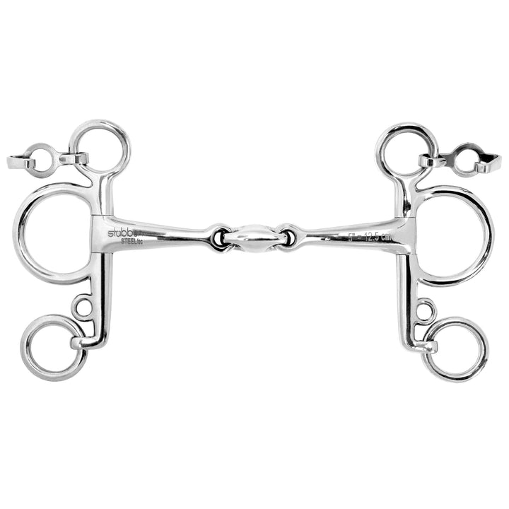 Stübben Gebiss 2241 Pelham Easy Control doppelt gebrochen 13,5 cm - 14 mm - Edelstahl, 13,5 cm - 14